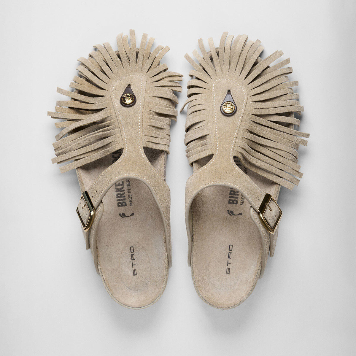 ETRO Gizeh Fringes Suede Leather - Taupe