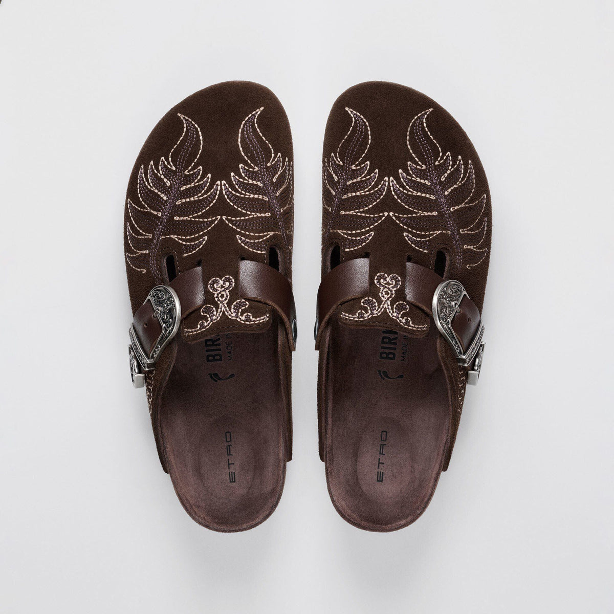 ETRO Boston Embroidery Suede Leather - Chocolate