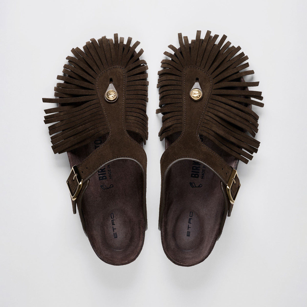ETRO Gizeh Fringes Suede Leather - Chocolate